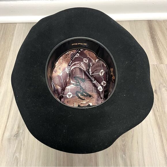 Bailey Cowboy Hat Men’s 7⅜ Tucson Black Wool Blend Satin Lined Belted - Picture 4 of 8